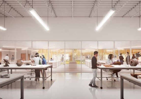 Dedicated researcher and staff workspace in Parks Canada's new purpose-built collection storage facility. © Moriyama and Teshima Architects and NFOE Architects, a joint-architectural venture. (CNW Group/Parks Canada)