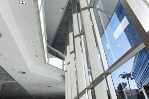 Interior of modern office building, Sydney Australia, full frame horizontal composition