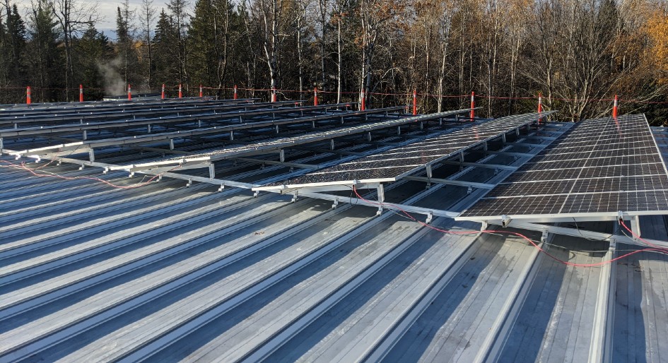 Solar panels on the rooftop